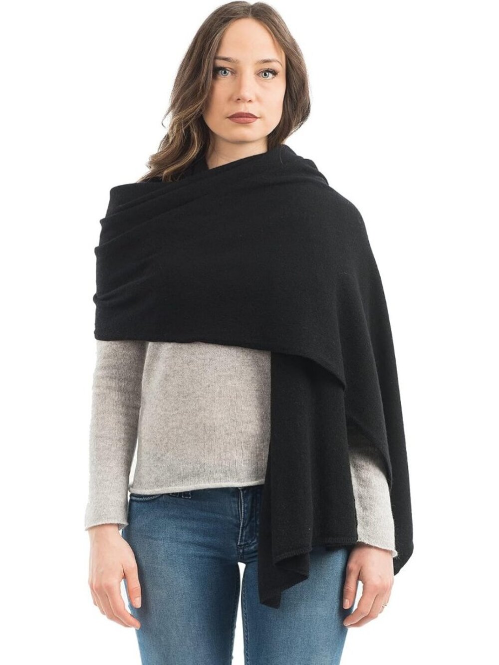 Luxurious Women's Cashmere Wool Blend Stole - Soft, Cozy, Elegant Wrap